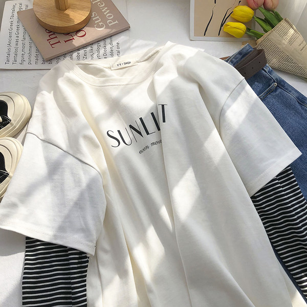 Bluză de damă cu inscripție și mâneci lungi în trei culori