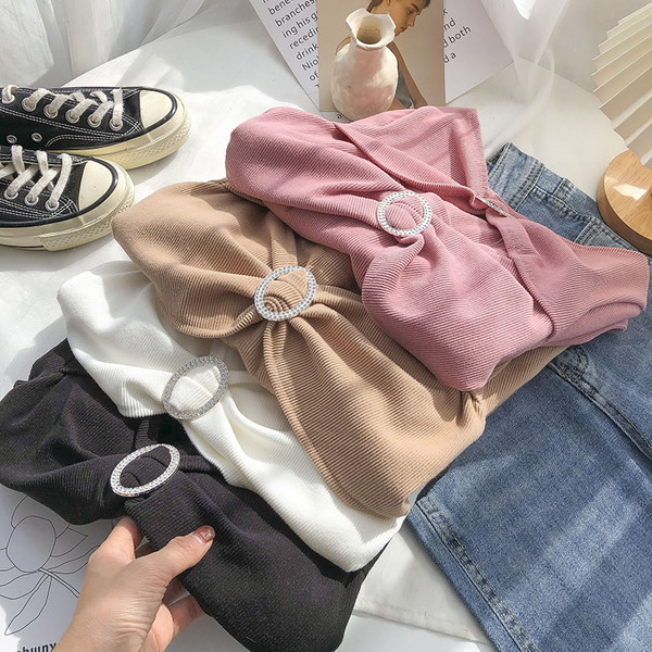 Bluză de damă modernă cu pietre și mâneci lungi