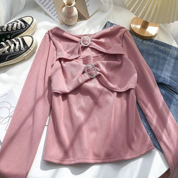 Bluză de damă modernă cu pietre și mâneci lungi