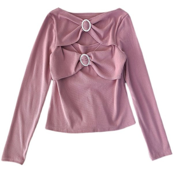 Bluză de damă modernă cu pietre și mâneci lungi