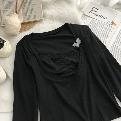 Bluză casual de damă cu decolteu pătrat - patru culori