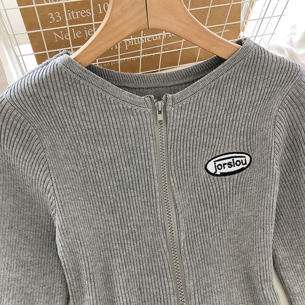 Bluză casual de damă cu fermoar și decolteu oval