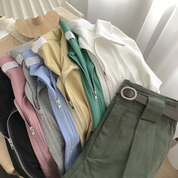 Bluză de damă mulata, cu fermoar și guler clasic