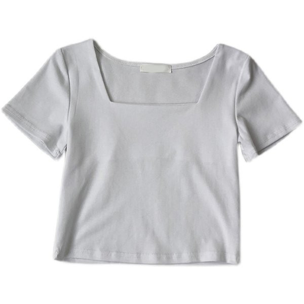 Bluză de damă moale, cu decolteu pătrat și mâneci scurte