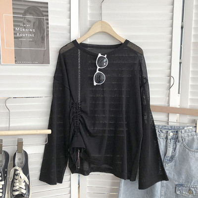 Bluza de dama cu decolteu rotund si cravate