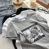 Tricou casual dama cu maneca scurta si imprimeu