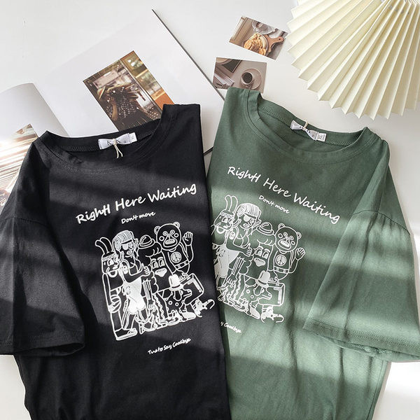 Tricou lat din bumbac pentru femei cu aplicație și inscripție