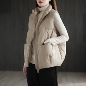 Vesta larga dama cu guler inalt