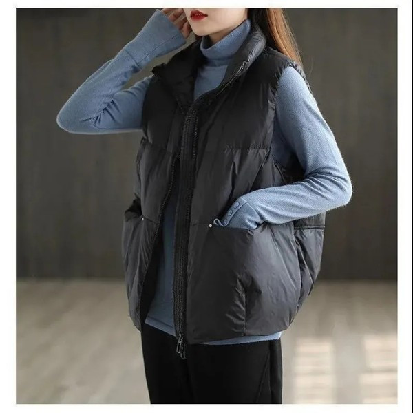 Vesta larga dama cu guler inalt