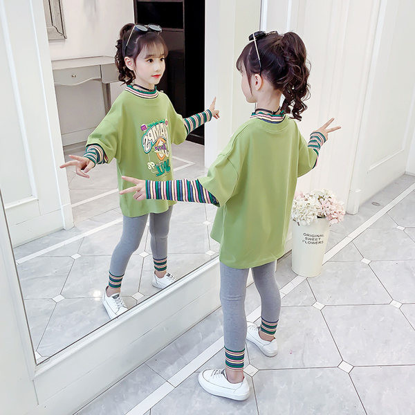 Set zilnic pentru copii de bluză și jambiere pentru fete