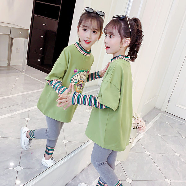 Set zilnic pentru copii de bluză și jambiere pentru fete