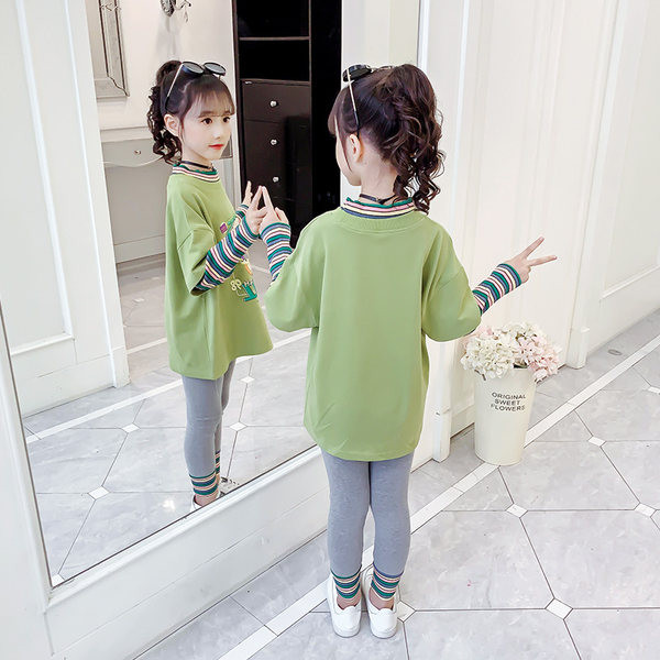 Set zilnic pentru copii de bluză și jambiere pentru fete