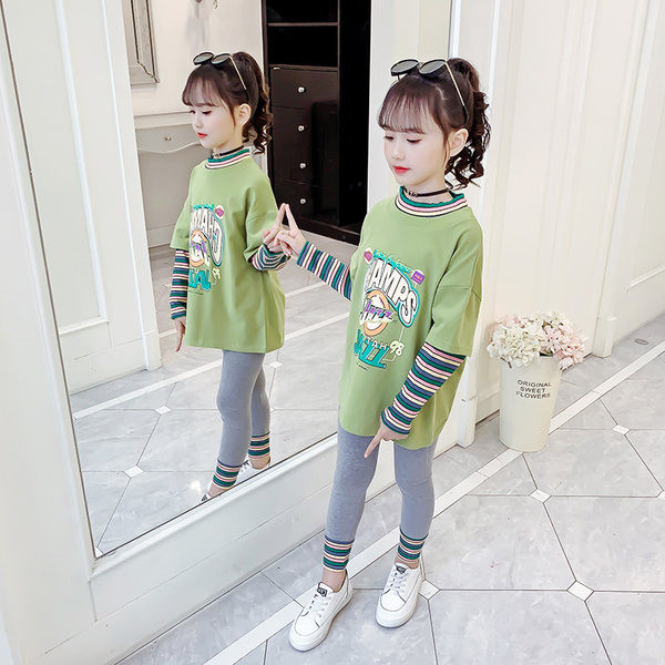 Set zilnic pentru copii de bluză și jambiere pentru fete