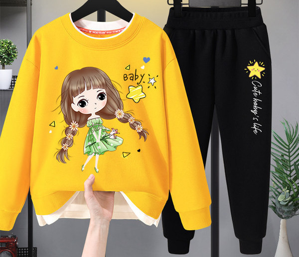 Set zilnic pentru copii cu aplicare de culoare pentru fete