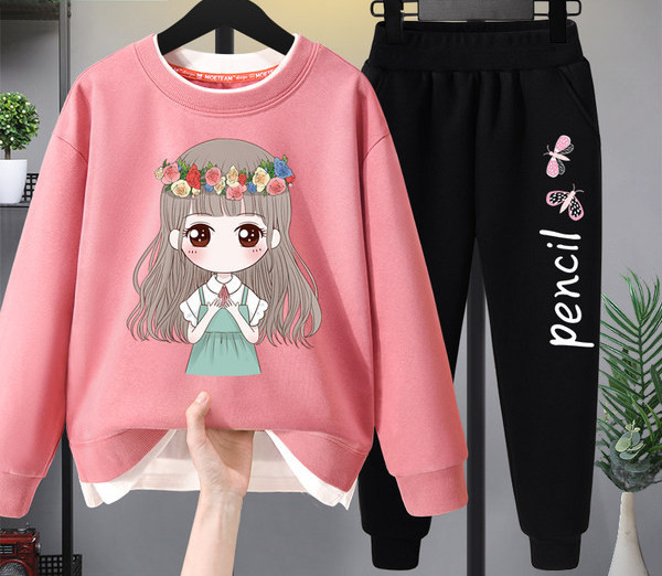 Set zilnic pentru copii cu aplicare de culoare pentru fete