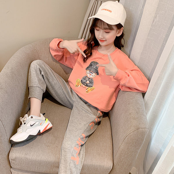 Set zilnic pentru copii de bluză și pantaloni sport în două culori