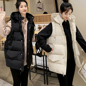 Vesta de toamna-iarna cu gluga si lungime medie