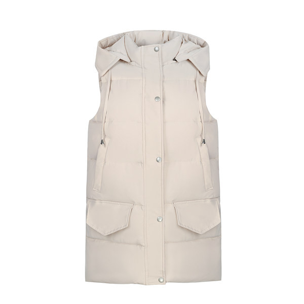 Vesta de toamna-iarna cu gluga si lungime medie