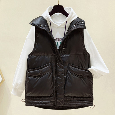 Vesta de toamna-iarna cu guler inalt si buzunare mari