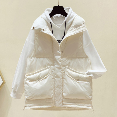 Vesta de toamna-iarna cu guler inalt si buzunare mari