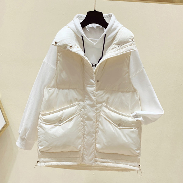 Vesta de toamna-iarna cu guler inalt si buzunare mari