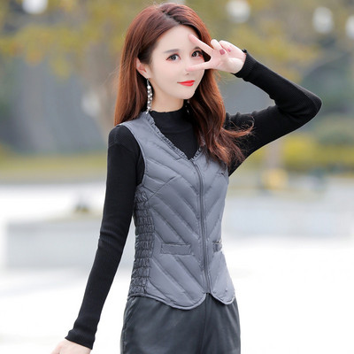 Vesta de dama mulata cu bucle si fermoar