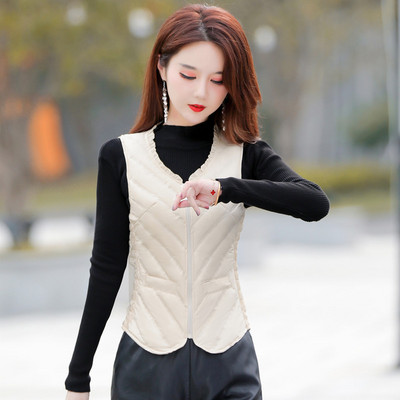 Vesta de dama mulata cu bucle si fermoar