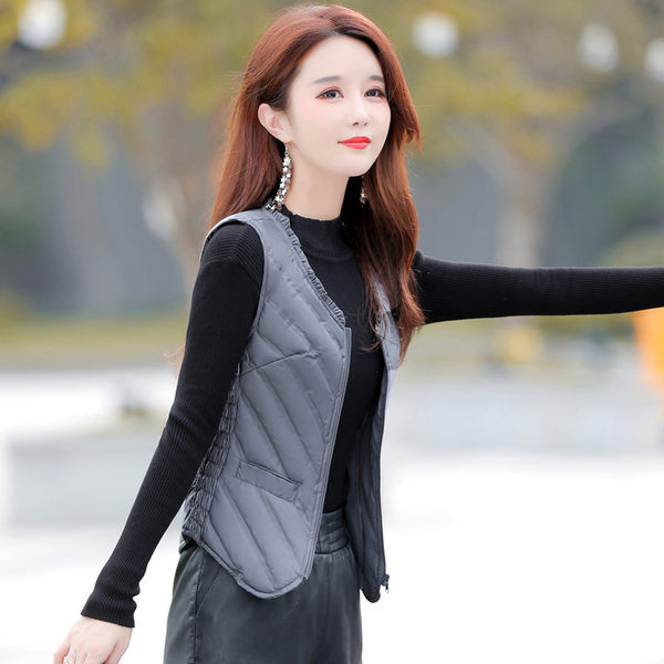 Vesta de dama mulata cu bucle si fermoar