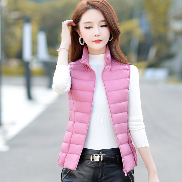 Vestă de primăvară-toamnă cu model montat cu guler înalt