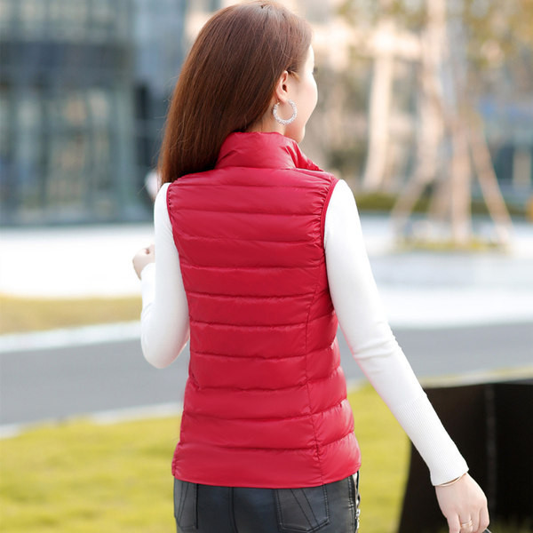 Vestă de primăvară-toamnă cu model montat cu guler înalt