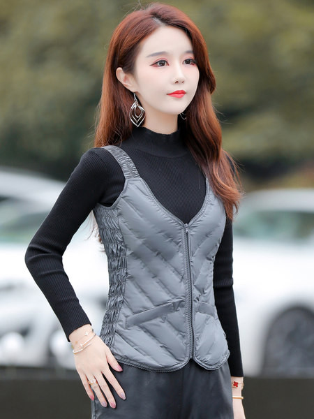 Model nou vesta primavara-toamna cu fermoar - model montat