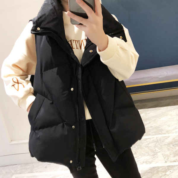 Pamučni jesensko-zimski prsluk s visokim ovratnikom