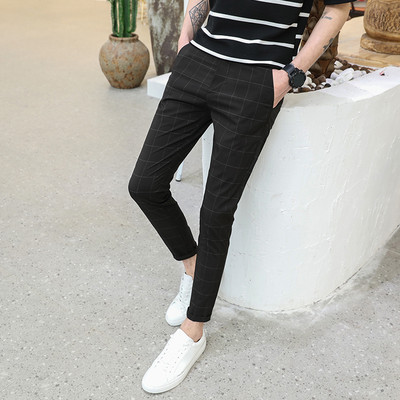 Pantaloni bărbați cu dungi cu lungimea de 9/10 - mai multe culori