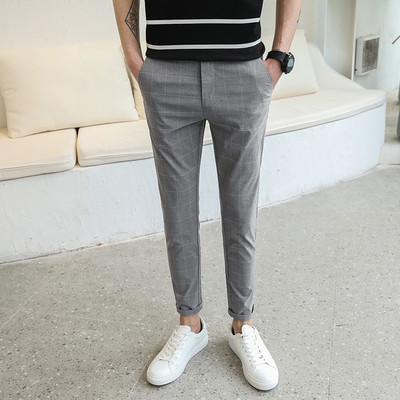 Pantaloni bărbați cu dungi cu lungimea de 9/10 - mai multe culori