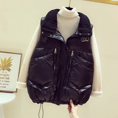 Široki ženski prsluk s džepovima i patentnim zatvaračima