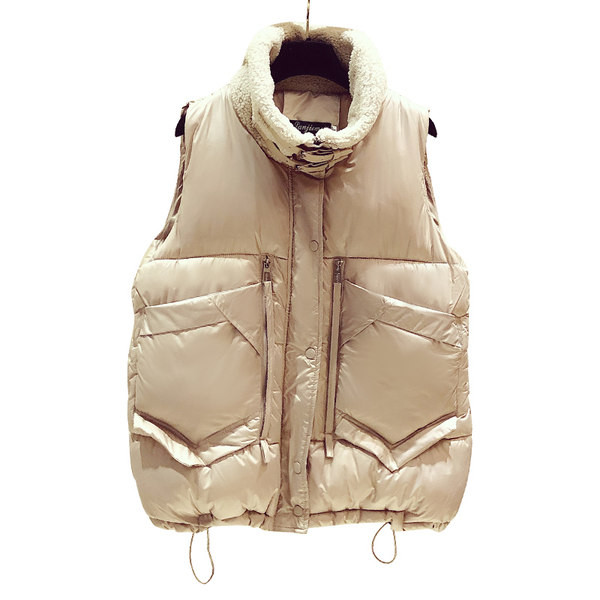 Široki ženski prsluk s džepovima i patentnim zatvaračima