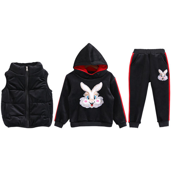 Set puf de damă cu aplicație și glugă