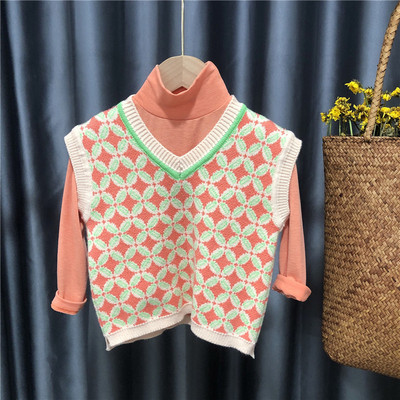 Set de pantaloni și vestă tricotată pentru copii - trei părți