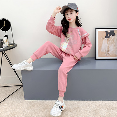 Set de bluza pentru copii toamna-iarna cu aplicatie si pantaloni