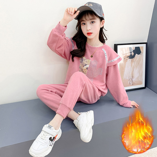 Set de bluza pentru copii toamna-iarna cu aplicatie si pantaloni