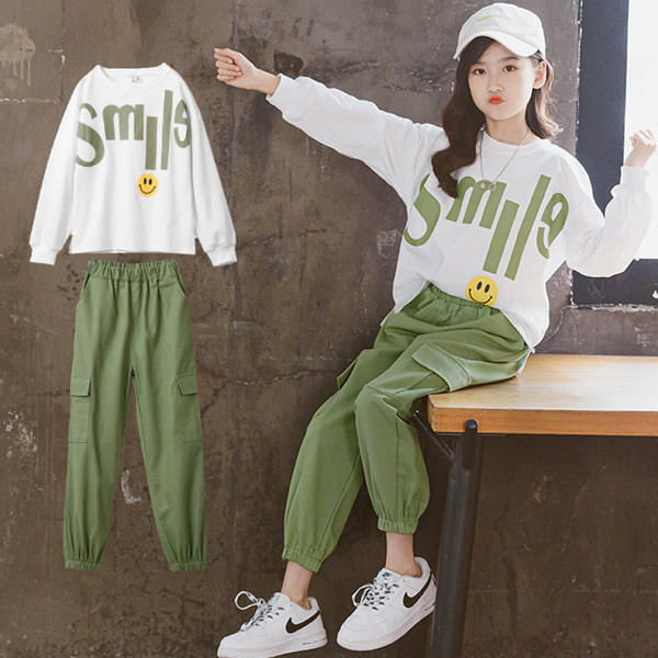 Set copii pentru fete cu aplicație pe bluză și pantaloni