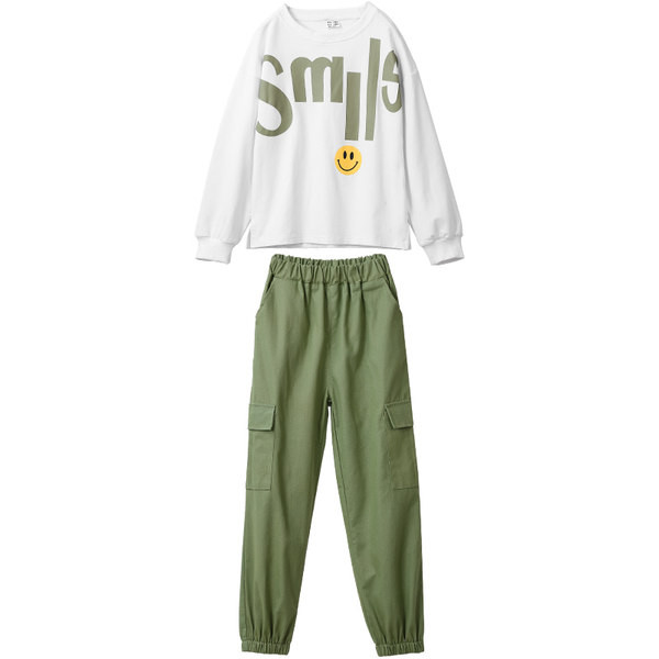 Set copii pentru fete cu aplicație pe bluză și pantaloni