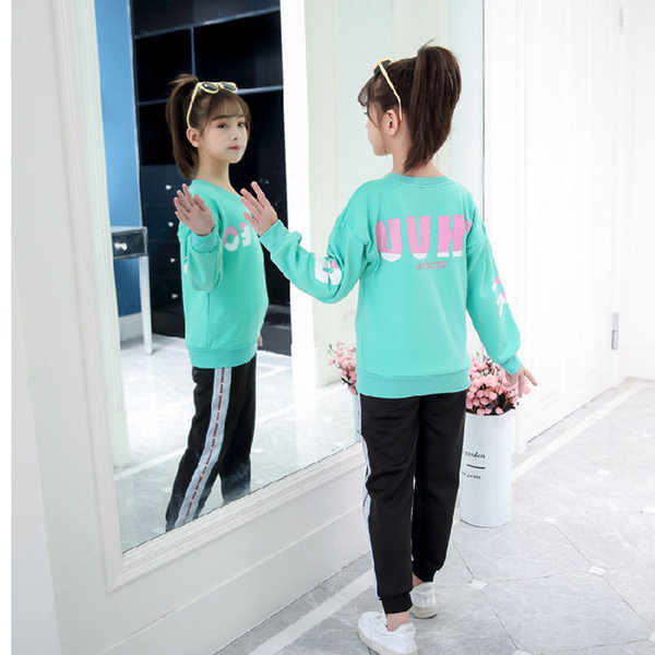 Set sport pentru copii din două părți pentru fete cu inscripție