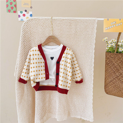 Set de toamna pentru copii din trei parti vesta, bluza si blugi pentru fete