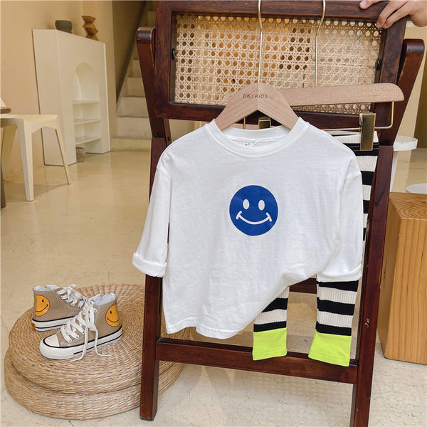 Set de tricou casual cu decolteu rotund și jambiere în dungi