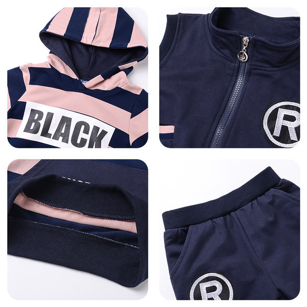 Set de sport zilnic pentru copii din trei părți cu inscripție