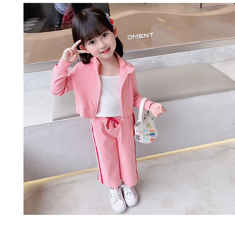 Set copii de toamna pentru fete in doua parti - top cu fermoar si fund lat