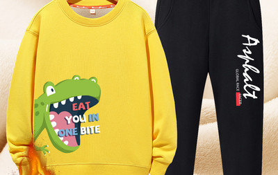 Set captusit copii pentru baieti in doua parti cu aplicare de culoare