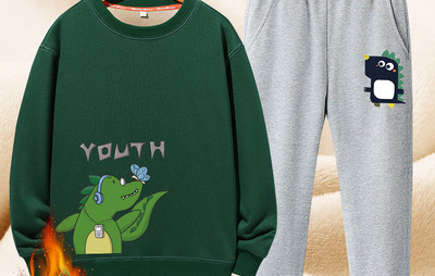 Set captusit copii pentru baieti in doua parti cu aplicare de culoare