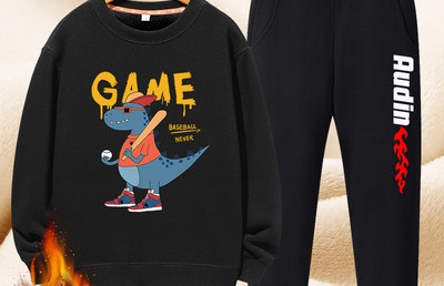 Set captusit copii pentru baieti in doua parti cu aplicare de culoare